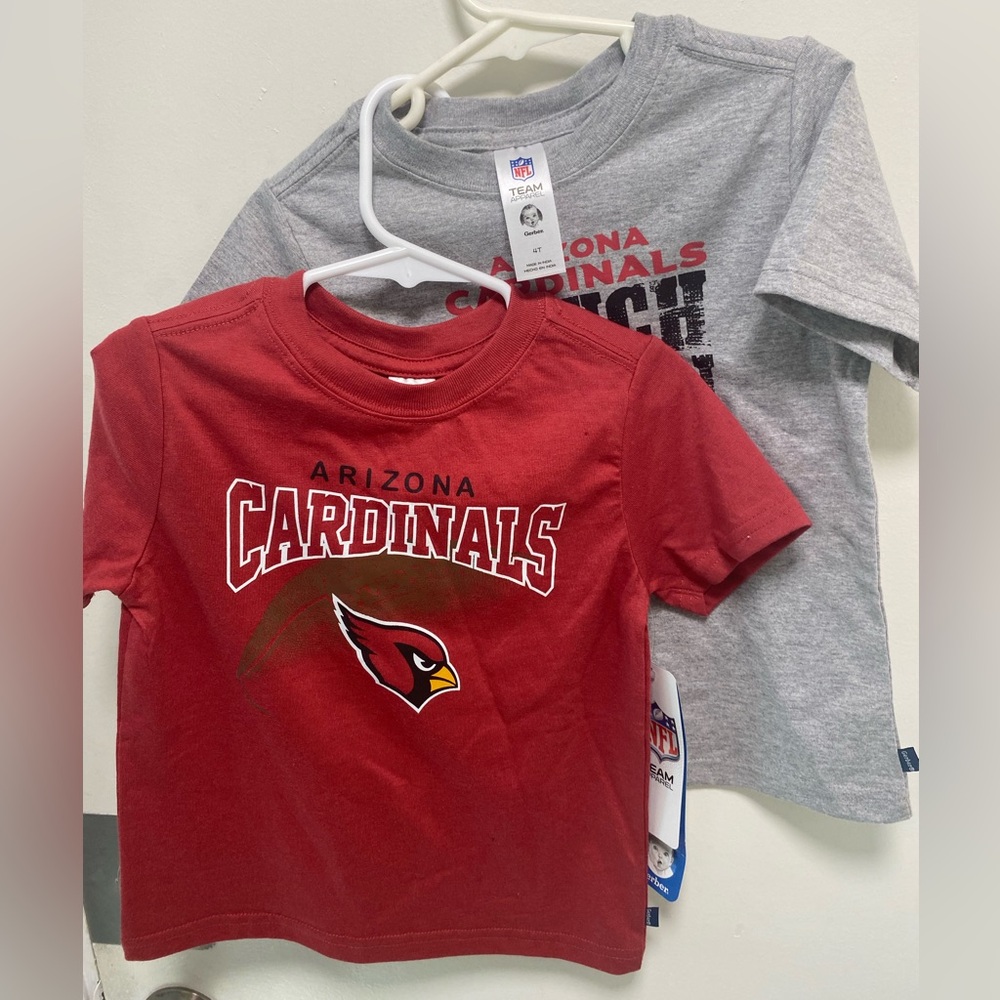 Gerber Unisex Baby Arizona CardinalsNFL 2 Pack Fan Tee Shirt, Red/Grey Color,4T